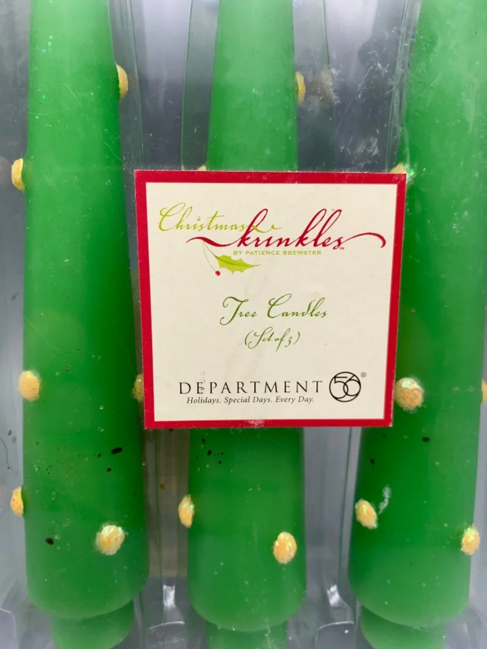 Department 56 Patience Brewster Christmas Krinkles Tree Candles (set of 3) in Pk